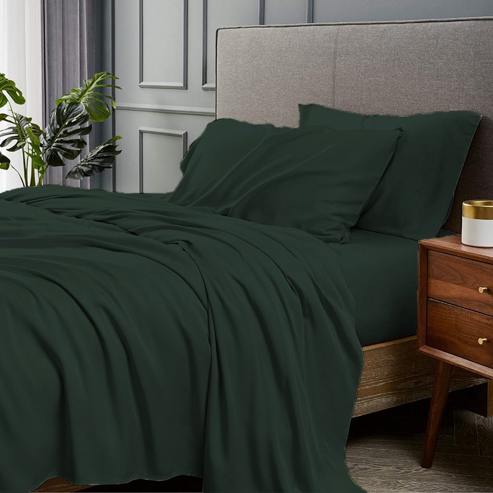 EMERALD GREEN - 4 Piece Bamboo Bed Sheet Set